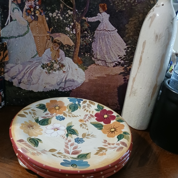 🌇Sunset Bouquet 3 HandPainted Floral Design Oneida Vintage Dinner Plate.💐🌹 - Picture 2 of 16